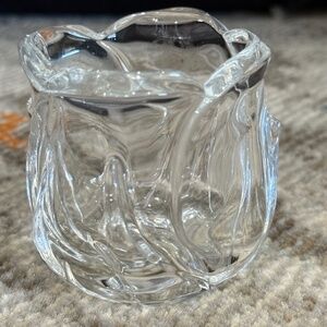 Clear classic 24% crystal tulip floral shape candle holder, home decor votive